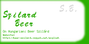szilard beer business card