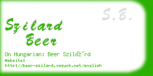 szilard beer business card